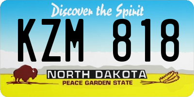 ND license plate KZM818