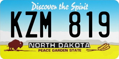 ND license plate KZM819