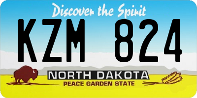 ND license plate KZM824
