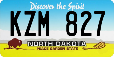 ND license plate KZM827