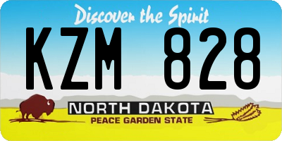 ND license plate KZM828