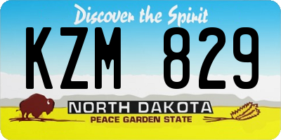 ND license plate KZM829