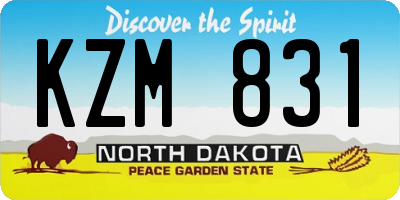 ND license plate KZM831