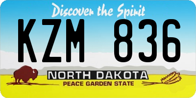 ND license plate KZM836