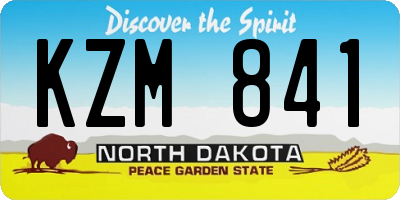ND license plate KZM841