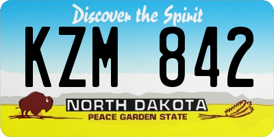ND license plate KZM842