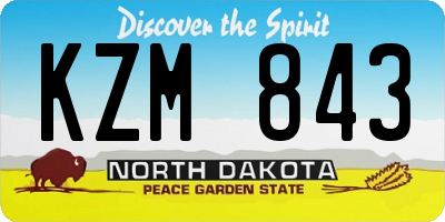 ND license plate KZM843