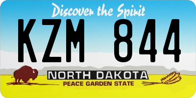 ND license plate KZM844