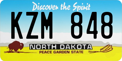 ND license plate KZM848