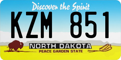 ND license plate KZM851