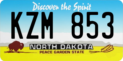 ND license plate KZM853