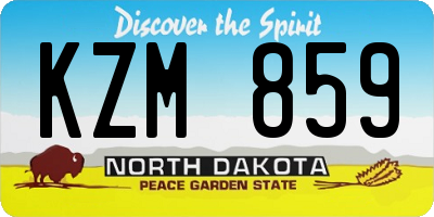 ND license plate KZM859