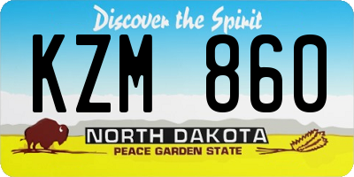 ND license plate KZM860