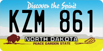 ND license plate KZM861