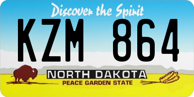 ND license plate KZM864