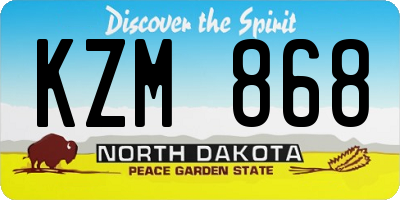 ND license plate KZM868