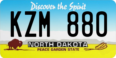 ND license plate KZM880