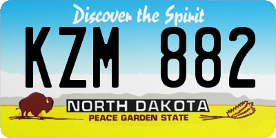 ND license plate KZM882