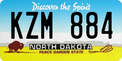 ND license plate KZM884