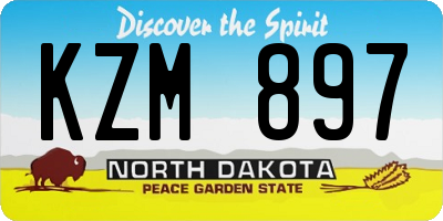 ND license plate KZM897