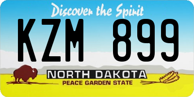 ND license plate KZM899