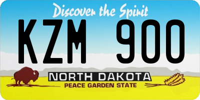 ND license plate KZM900