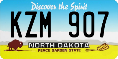 ND license plate KZM907