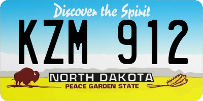 ND license plate KZM912