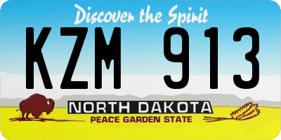 ND license plate KZM913