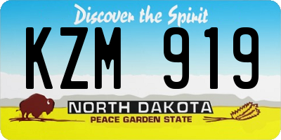ND license plate KZM919