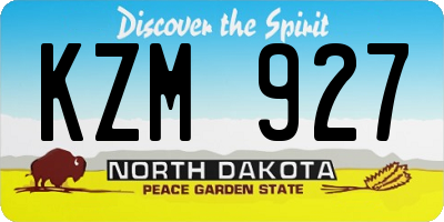 ND license plate KZM927