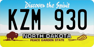 ND license plate KZM930