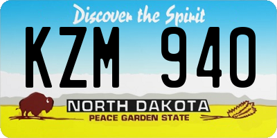 ND license plate KZM940