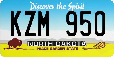 ND license plate KZM950