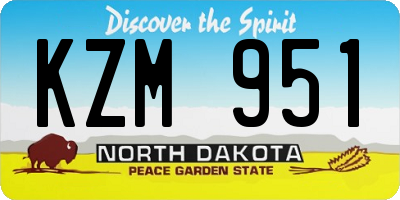ND license plate KZM951