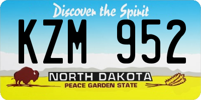 ND license plate KZM952