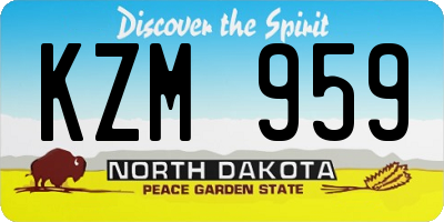 ND license plate KZM959