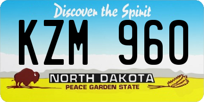 ND license plate KZM960