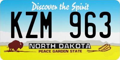 ND license plate KZM963