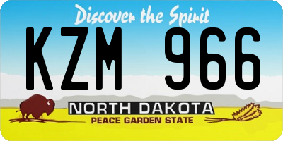 ND license plate KZM966