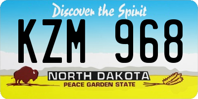 ND license plate KZM968