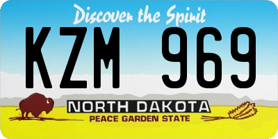 ND license plate KZM969