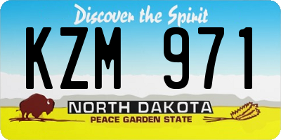 ND license plate KZM971