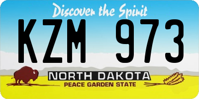 ND license plate KZM973