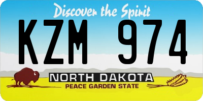 ND license plate KZM974