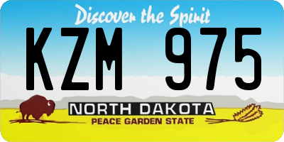 ND license plate KZM975