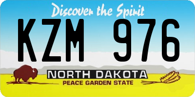 ND license plate KZM976