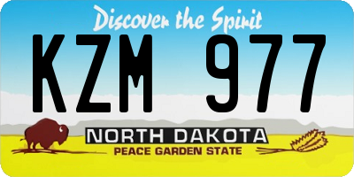 ND license plate KZM977