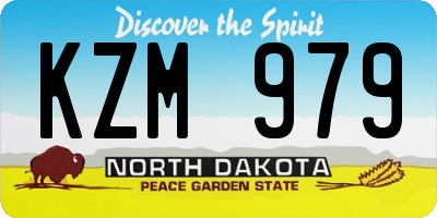 ND license plate KZM979