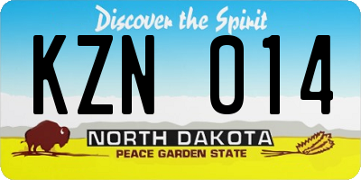 ND license plate KZN014